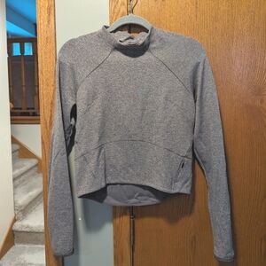 Lululemon Athletica Curved Hem Crop Long Sleeve Top